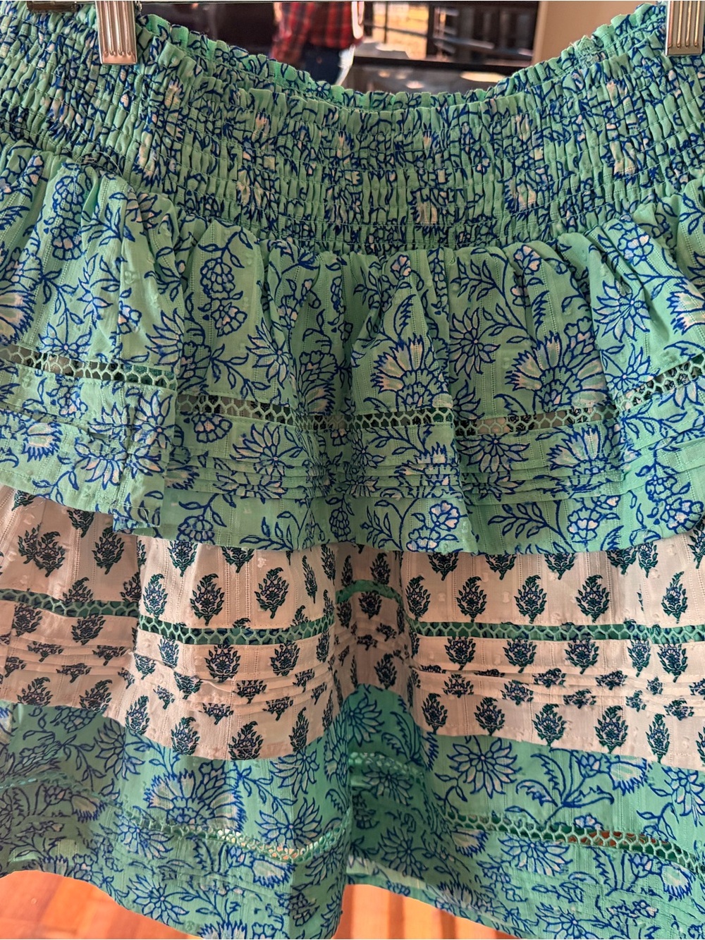 Roller Rabbit Green and Blue Floral Mini Skirt